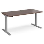 Elev 1600mm Electric Height Adjustable Desk In Walnut And Silver