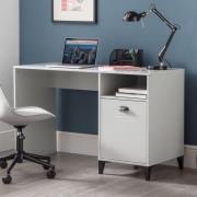 Laasya Wooden Computer Desk In Grey With 1 Door