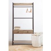 Bradken Grey Oak Wooden Storage Unit With Black Metal Frame