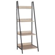 Leith Wooden Bookcase With 4 Shelves In Oak And Grey