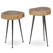 Santorini Wooden Set Of 2 Side Tables In Natural