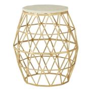 Casa Polygonal Marble Side Table With Gold Aluminium Frame