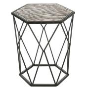 Zebra Aluminium Side Table In Antique Black And Silver