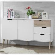 Appleton Wooden Sideboard Large In White And Oak Effect