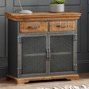 Metapoly Industrial Sideboard In Acacia With 2 Doors 2 Drawers