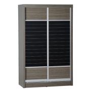 Laggan Wooden Sliding Wardrobe In Black Wood Grain With 2 Doors