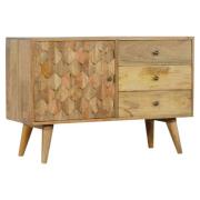 Tufa Wooden Pineapple Carved Sideboard In Oak Ish