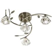 Sierra Ceiling Light In Antique Brass And Sculptured Glass