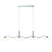 4 Light Bar Pendant In Chrome With Frosted Glass Shades