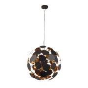 Discus Wall Hung 6 Pendant Light In Black And Gold