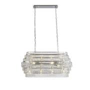 Rene Wall hung 12 Pendant Light In Chrome With Hanging Crystal