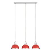 Jaspro 3 Metal Shades Pendant Light In Red And Chrome