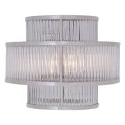 Salas Ribbed Pattern 3 Tier Wall Light In Nickel