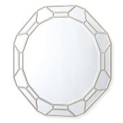 Rose Round Wall Mirror In Silver Mirrored Frame