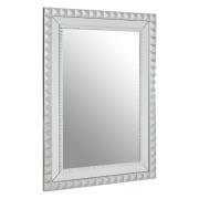 Tariku Rectangular Wall Bedroom Mirror In Silver Wooden Frame