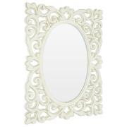 Stains Lace Design Wall Bedroom Mirror In Weathered White Frame