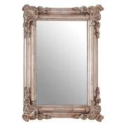 Georga Rectangular Wall Bedroom Mirror In Pale Silver Frame