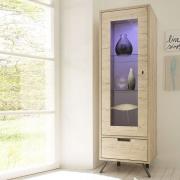 Heyford Display Cabinet Narrow In Sherwood Oak With LED