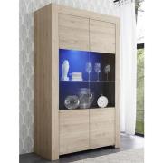 Ferndale Wooden Display Cabinet With 2 Doors In Cadiz Oak And LED