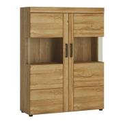Corco Wooden Wide Display Cabinet With 2 Doors In Grandson Oak
