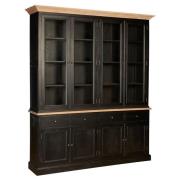 Lyox Wooden 8 Doors 4 Drawers Display Cabinet In Black