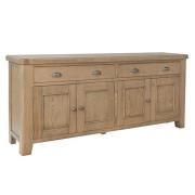 Hants Wooden 4 Doors And 2 Drawers Sideboard In Smoked Oak