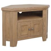 Hants Corner Wooden 2 Doors TV Stand In Smoked Oak