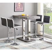 Caprice Concrete Effect Bar Table 4 Copez Grey White Stools