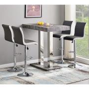 Caprice Concrete Effect Bar Table 4 Ritz Black White Stools