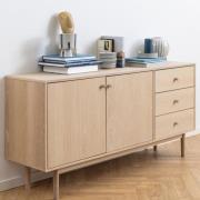 Astonik Wooden Sideboard With 2 Doors 3 Drawers In Oak White