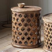 Jalisco Wooden Round Side Table In Natural