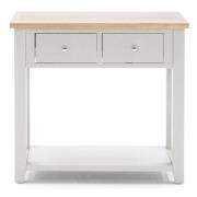 Freda Wooden Console Table With 2 Drawers In Grey And Oak