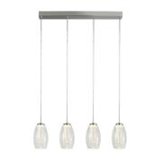 Cyclone Wall Hung Bar 4 Pendant Light In Chrome With Clear Glass