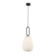 Elixir Ribbed Glass Pendant Light In Black And White