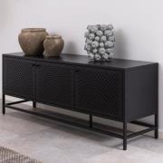 Newberry Metal Sideboard Large With 3 Doors In Matt Black