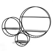 Elwoka Round 4 Shelves Metal Wall Shelves In Black