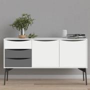 Felton Wooden 2 Doors 3 Drawers Sideboard In Grey White