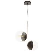 Rocklin 2 Lights Clear Glass Shade Pendant Light In Black