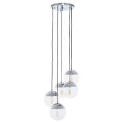 Rocklin 5 Lights Clear Glass Shade Pendant Light In Chrome