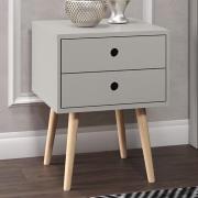 Outwell Scandia Bedside Cabinet In Grey With Wood Legs