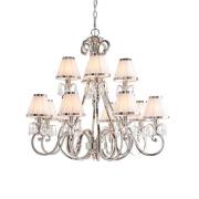 Oksana 12 Lights Pendant Light In Nickel With White Shades