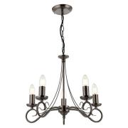 Trafford 5 Lights Ceiling Pendant Light In Antique Silver