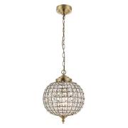 Tanaro Clear Glass Ceiling Pendant Light In Antique Brass