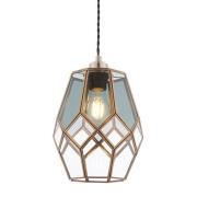 Ripley Glass Ceiling Pendant Light In Antique Brass