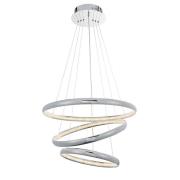 Ozias LED 3 Lights Crystals Pendant Light In Polished Chrome