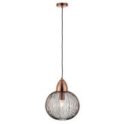 Nicola Steel Round Pendant Light In Antique Copper