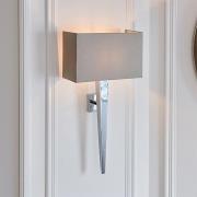 Moreto Grey Fabric Wall Light In Chrome