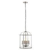 Lambeth 4 Lights Glass Ceiling Pendant Light In Satin Nickel