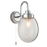 Hampton Clear Glass Wall Light In Chrome