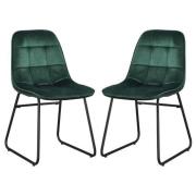 Lyster Emerald Green Velvet Dining Chairs In A Pair